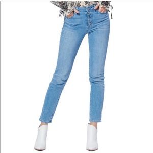 Paige Hoxton Button Fly Slim Fit Jeans
